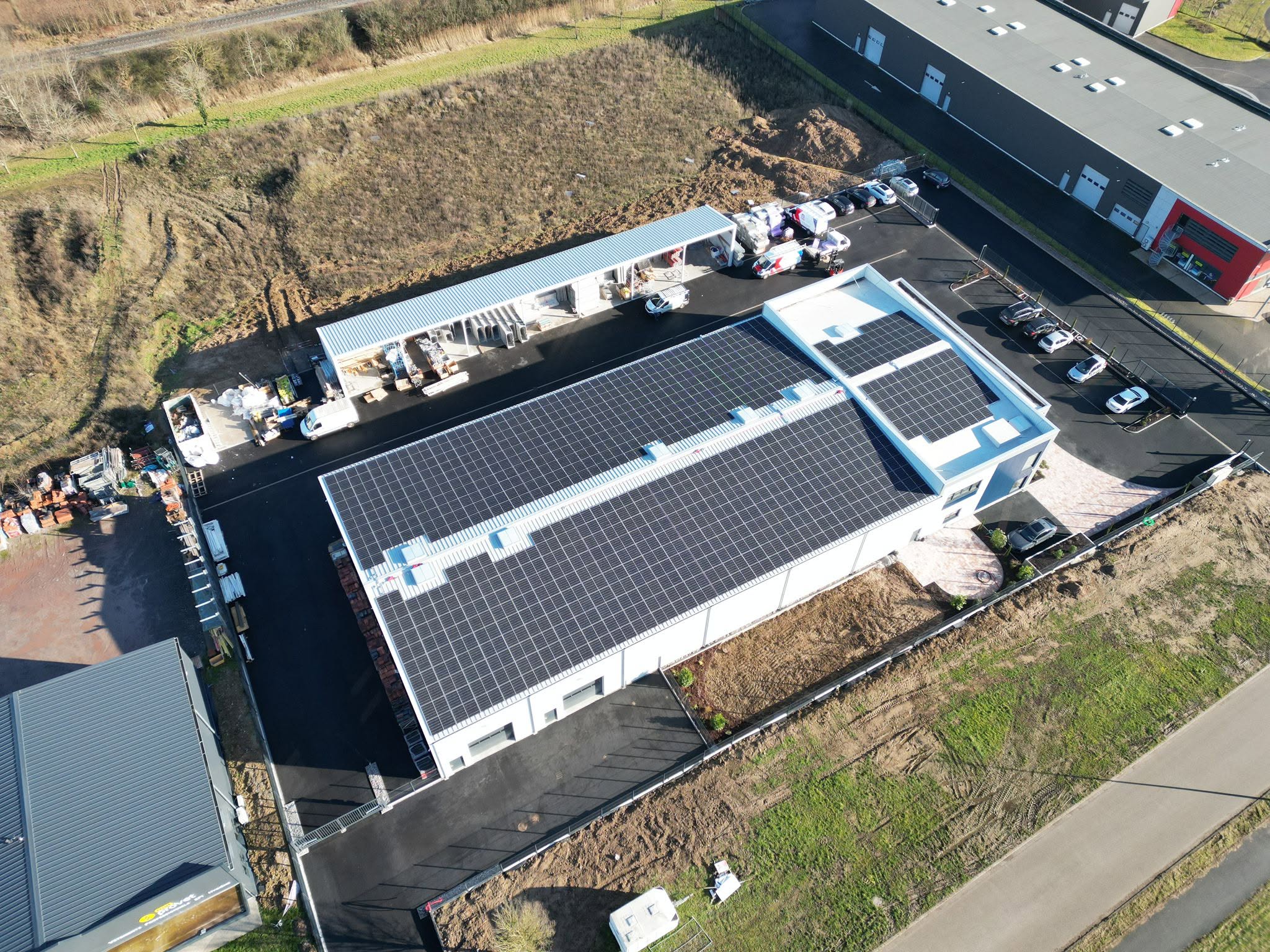 Vue du chantier photovoltaïque 250 kWc à Wissembourg
